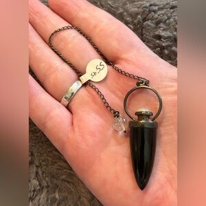 Tourmaline and Moonstone Pendulum
